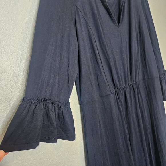 NWT BODEN Navy Tiered Maxi Dress US 12 Viscose Ruffle Sleeve Boho Cottagecore - Picture 7 of 12